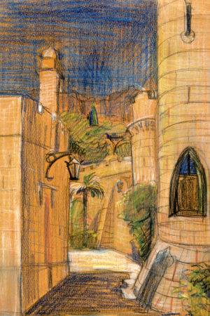 A Castle. Illustration [paper, pastel, 20cm x 30cm]