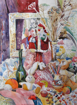 Still-life. Christmas [Watercolor on paper]